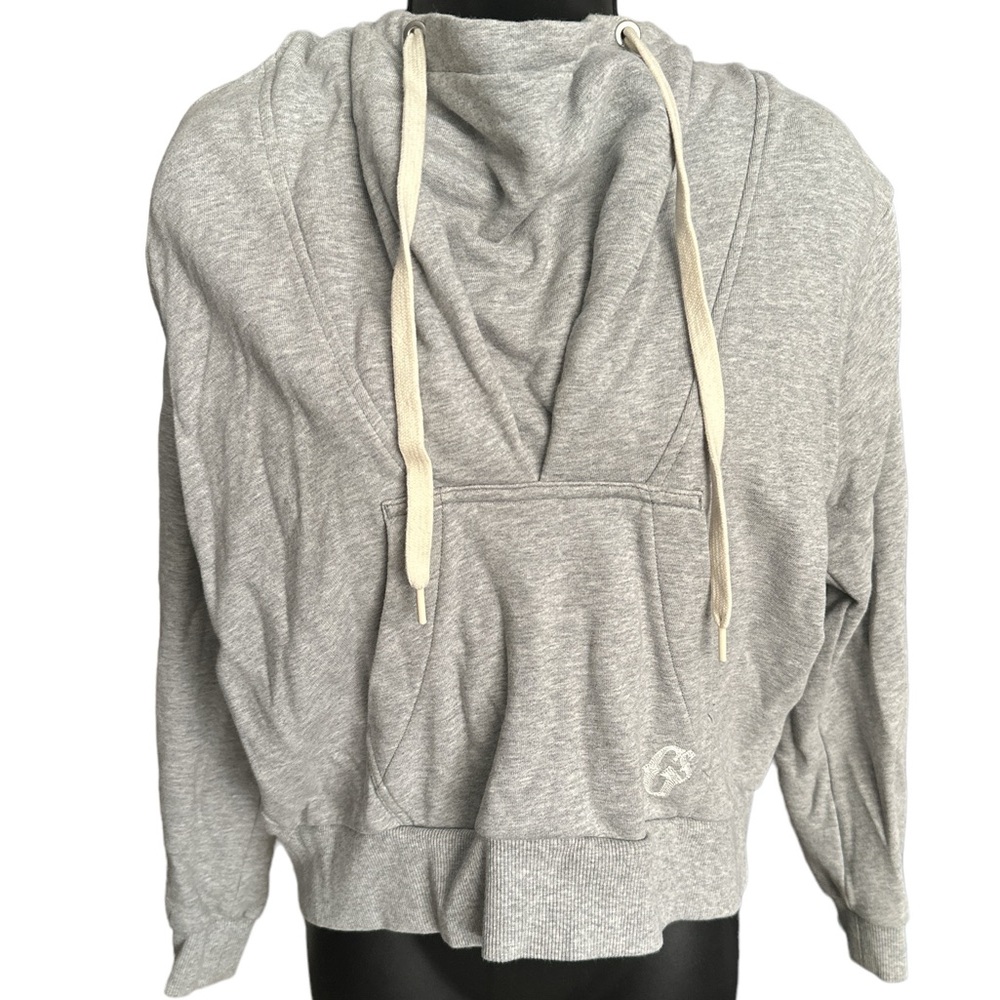 G STAR RAW Women’s Grey Gathered Collar Hoodie/Sweatshirt